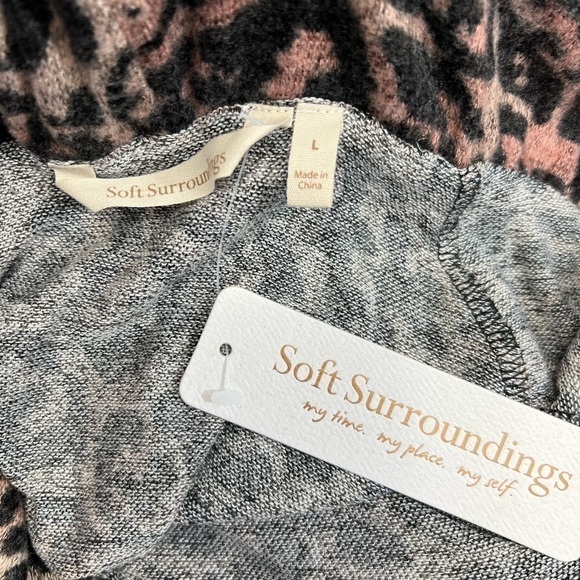 Soft Surroundings Large Felina Animal Print Tunic Sweater Cowl New - Picture 9 of 9